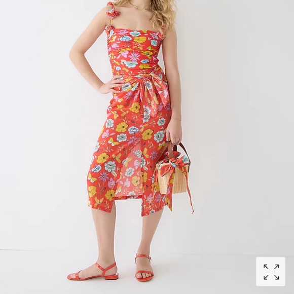 J. Crew Bags Nwt X Jcrew Wicker Bag In Red Blooms